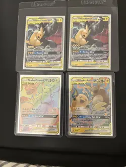 Pokemon TCG TAG TEAM GX Card Lot Pikachu Zekrom Raichu Alolan Raichu 4 Cards - Image 1
