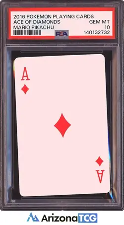 Pokemon 2016 Mario Pikachu Ace Of Diamonds Pokemon Playing Cards GEM MINT PSA 10 - Image 2