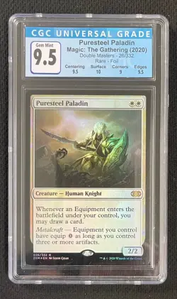 Mtg Puresteel Paladin (9.5) Gem Mint! Double Masters Rare Foil [2020] - Image 1