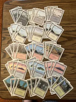 Mtg Revised Basic Land Lot x60 - Magic the Gathering Revised Land 4x Each Art LP - Image 1