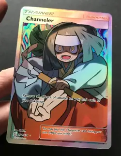 Channeler 232/236 Unified Minds SM FULL ART Trainer HOLO RARE Pokemon Card LP - Image 3