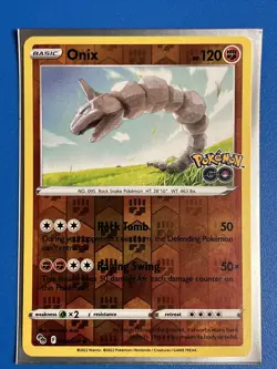 Pokemon TCG Onix 036/078 - Pokemon GO - Common Reverse Holo NM + Card Saver - Image 1