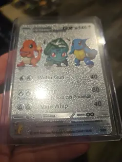 Charmander, Bulbasaur & Squirtle GX Silver Foil Fan Art Pokemon Textured 3/99 - Image 3