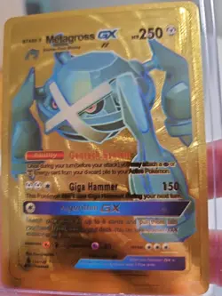 Metagross GX Gold Foil Fan Art Textured Collector Pokemon Card HP250 139/145 - Image 4