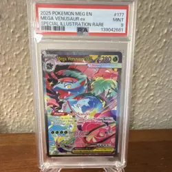 Pokemon Company PSA 9 Mega Venusaur ex Me01 Mega Evolution 177/132 SR Holo 2025 - Image 1
