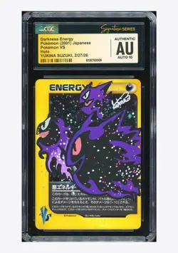 Pokemon CGC AUTH AUTO 10 Darkness Energy Gengar Holo Yukina Suzuki 2001 VS JPN - Image 1