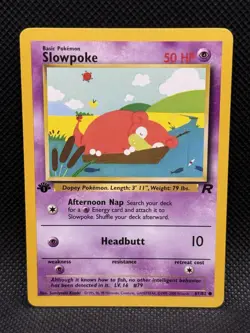 Pokemon TCG Team Rocket #67/82 Slowpoke 1st Edition NM - Image 1
