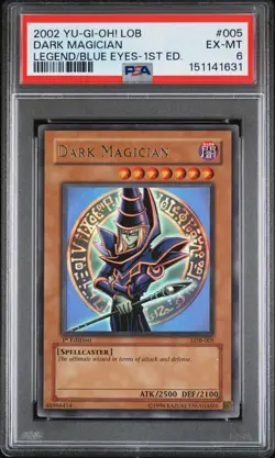 Dark Magician LOB-005 1st Edition Ultra Rare Glossy Yugioh PSA 6 *631 - Image 1