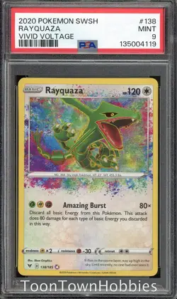 PSA 9 Pokemon - Rayquaza 138/185 Amazing Rare - Vivid Voltage - Image 1