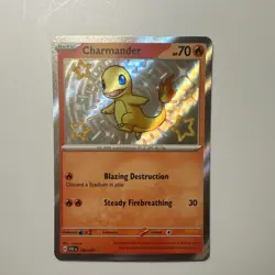 Pokemon TCG Charmander Shiny Rare Holo SV: Paldean Fates 109/091 Basic 70 HP - Image 1
