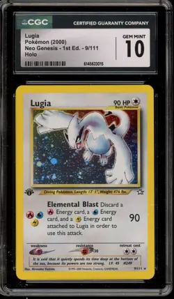 Pokemon Lugia Neo Genesis 1st Edition Holo Rare #9 CGC 10 Gem Mint - Image 1
