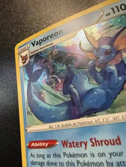 Pokemon TCG Vaporeon SWSH072 SWSH Promo Holo HD Swirl NM - Image 2