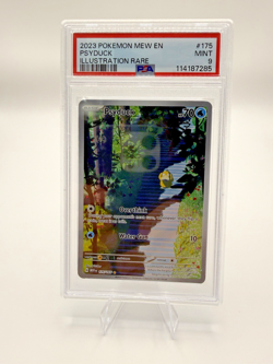 PSA 9 MINT Psyduck 151 English Illustration Rare Holo 2023 Pokemon 175/165 - Image 1