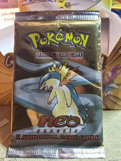 🔥🔥🔥 VINTAGE POKEMON NEO GENESIS BOOSTER PACK 🔥🔥🔥💎 TYPHLOSION ART – WOTC - Image 2