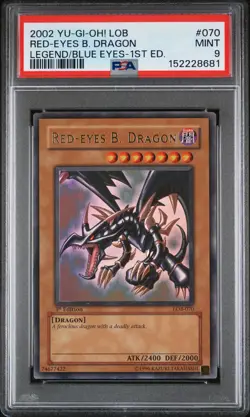 Red-eyes B. Dragon LOB-070 1st Edition Ultra Rare Glossy Yugioh PSA 9 *681 - Image 1