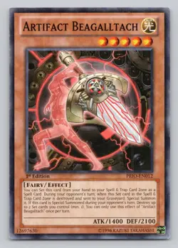 1996 Yu-Gi-Uh! Artifact Beagalltach Primal Origin Common #PRIO-EN012 - Image 1