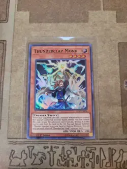YUGIOH THUNDERCLAP MONK SAST-EN026 SUPER 1ST ED NM - Image 1