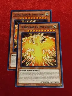 Yu-Gi-Oh! (x2) The Winged Dragon of Ra - Immortal Phoenix MZTM-EN074 Rare 1st Ed - Image 1