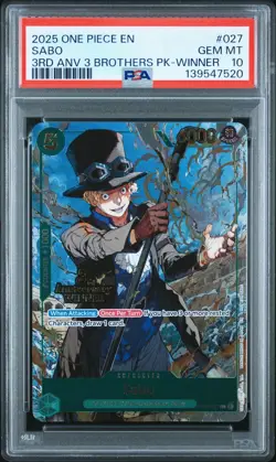 One Piece CCG Sabo Alt Art Winner Promo Anniversary Holo PSA 10 Gem Mint - Image 1