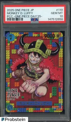 2025 One Piece JPN PCC One Piece Day '25 #110 Monkey D. Luffy PSA 10 GEM MINT - Image 1