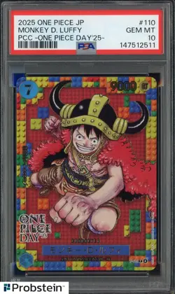2025 One Piece JPN PCC One Piece Day '25 #110 Monkey D. Luffy PSA 10 GEM MINT - Image 1