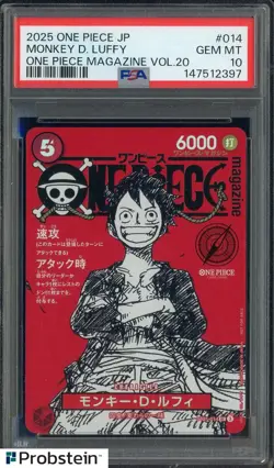 2025 One Piece JPN PCC One Piece Day '25 #110 Monkey D. Luffy PSA 10 GEM MINT - Image 1