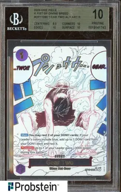 2025 One Piece A Fist of Divine Speed JPN OP11080 Gear Two Monkey D Luffy BGS 10 - Image 1