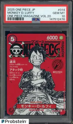 2025 One Piece JPN PCC One Piece Day '25 #110 Monkey D. Luffy PSA 10 GEM MINT - Image 1