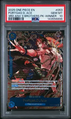 2025 ONE PIECE 3RD ANNIVERSARY TOURNAMENT 3 BROTHERS PACK PORTGAS D. ACE PSA 10 - Image 1