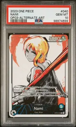 Nami OP03-040 PSA 10 Alt Art English One Piece TCG - Image 1