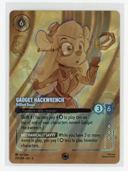 Disney Lorcana Gadget Hackwrench Enchanted 217/204 Azurite Sea Alternate Art - Image 1
