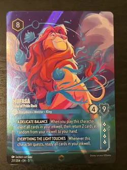 Mufasa - Ruler of Pride Rock 217/204 Lorcana Shimmering Skies Enchanted Nm - Image 1