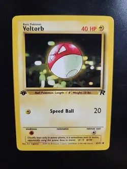 1st Edition Voltorb - 69/82 - 1999 Team Rocket Pokemon Card - VLP/NM - Image 1