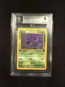 Pokemon TCG 2000 Zubat Team Rocket 1st Edition Regular 70/82 BGS 9 English - Image 1