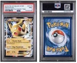 Pikachu EX XY174 Battle Heart Tin Black Star Promo Pokemon Card PSA 9 Mint - Image 3