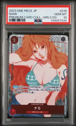 2023 ONE PIECE JAPANESE PREMIUM CARD COLLECTION -GIRLS EDITION- #016 NAMI PSA 10 - Image 1