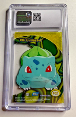 2000 Topps Pokemon TV Animation Series 2 Bulbasaur Clear Card Blue Logo CGC 10 - Image 3