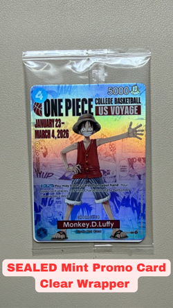 Monkey D Luffy P-055 Promo SEALED US Voyage College Basketball One Piece Card - Image 1