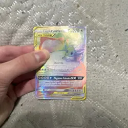 Eevee & Snorlax GX TAG TEAM Full Art Secret Rare Sm-Team Up 191/181 Holo Card - Image 1