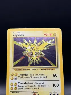 1999 Pokemon TCG Base Set Zapdos Holo Rare Card 16/102 - Image 2