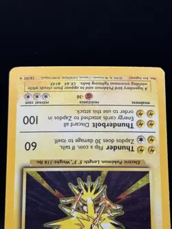 1999 Pokemon TCG Base Set Zapdos Holo Rare Card 16/102 - Image 3