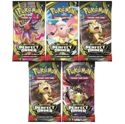 Pokemon Cards - Mega Evolution Perfect Order - 5 BOOSTER PACK LOT - New Sealed - Image 1