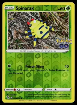 Pokemon Card Pokemon GO Spinarak 006/078 Reverse Holo Common Peelable Ditto - Image 1