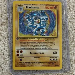 Pokemon Machamp 1st Edition Holo Base Set 8/102 100 HP Card - Image 1
