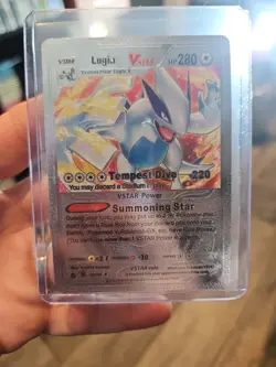 Lugia Vstar Premium Silver Foil Fan Art Vinyl Collector Card - Image 1