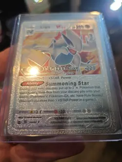 Lugia Vstar Premium Silver Foil Fan Art Vinyl Collector Card - Image 3