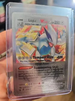 Lugia Vstar Premium Silver Foil Fan Art Vinyl Collector Card - Image 4