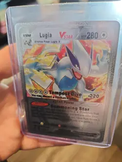 Lugia Vstar Premium Silver Foil Fan Art Vinyl Collector Card - Image 5
