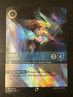 Disney Lorcana Enchanted Anna - True-Hearted Card 217/204 Ursula’s Return Set 4 - Image 1
