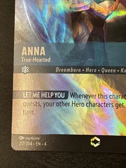 Disney Lorcana Enchanted Anna - True-Hearted Card 217/204 Ursula’s Return Set 4 - Image 5